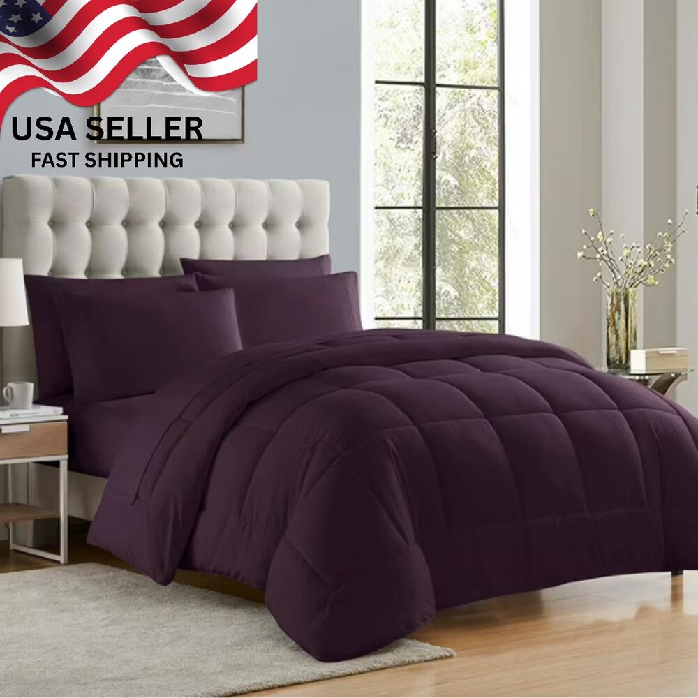 Queen Sweet Home Collection Luxurious oversized Comforter  - Eggplant